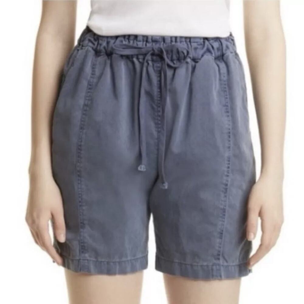 NWT Xirena Wyatt Shorts Sz M High Rise Elastic Waist Drawstring Washed Blue $209